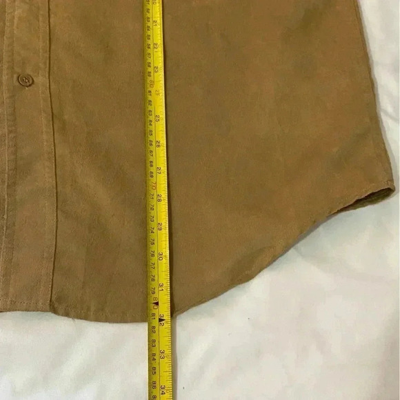 KNIGHTSBRIDGE men faux suede button down collared shirt western cowboy casual -L - Picture 8 of 11
